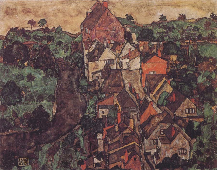 Egon Schiele Krumau Landscape